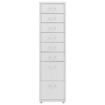 Vidaxl classeur mobile gris 28x41x109 cm mtal