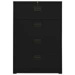 Vidaxl classeur noir 90x46x134 cm acier