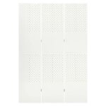 Vidaxl cloison de s�paration 3 panneaux blanc 120x180 cm acier