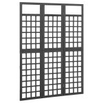 Vidaxl cloison de sparation  3 panneaux bois de pin noir 121x180 cm