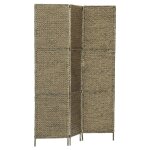 Vidaxl cloison de sparation 3 panneaux brun 116x160 cm jacinthe d'eau