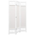 Vidaxl cloison de sparation 3 panneaux crme 105x165 cm tissu