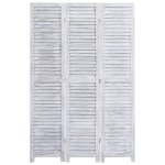 Vidaxl cloison de sparation 3 panneaux gris 105x165 cm bois
