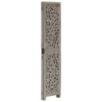 Vidaxl cloison de sparation 3 panneaux gris 120x165 cm bois manguier