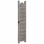 Vidaxl cloison de sparation 3 panneaux gris 120x165 cm bois manguier