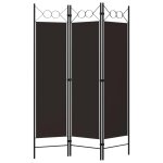 Vidaxl cloison de sparation 3 panneaux marron 120x180 cm