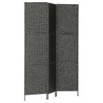 Vidaxl cloison de sparation 3 panneaux noir 116x160 cm jacinthe d'eau
