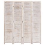 Vidaxl cloison de sparation 4 panneaux 140x165 cm bois