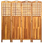 Vidaxl cloison de sparation 4 panneaux 161x2x170 cm bois d'acacia