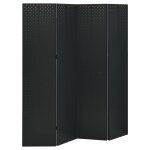 Vidaxl cloisons de sparation 4 panneaux 2 pcs noir 160x180 cm acier