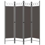 Vidaxl cloison de sparation 4 panneaux anthracite 160 x 180 cm