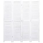 Vidaxl cloison de sparation 4 panneaux blanc 140x165 cm bois