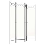 Vidaxl cloison de sparation 4 panneaux blanc crme 160x180 cm