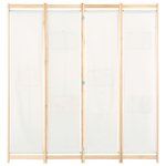 Vidaxl cloison de sparation 4 panneaux crme 160x170x4 cm tissu