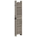 Vidaxl cloison de sparation 4 panneaux gris 160x165 cm bois manguier