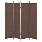 Vidaxl cloison de s�paration 4 panneaux marron 200 x 180 cm