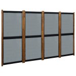 Vidaxl cloison de sparation 4 panneaux noir 280x170 cm