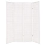 Vidaxl cloison de séparation 4 panneaux style japonais 160x170cm blanc Vidaxl cloison de séparation 4 panneaux style japonais 160x170cm blanc