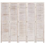 Vidaxl cloison de sparation 5 panneaux 175x165 cm bois