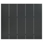 Vidaxl cloison de s�paration 5 panneaux anthracite 200x180 cm acier