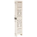 Vidaxl cloison de s�paration 5 panneaux blanc 200x165 cm bois manguier