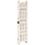Vidaxl cloison de sparation 5 panneaux blanc 200x165 cm bois manguier