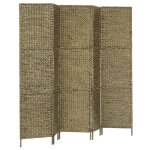 Vidaxl cloison de sparation 5 panneaux brun 193x160 cm jacinthe d'eau
