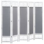 Vidaxl cloison de sparation 5 panneaux gris 175x165 cm tissu