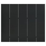 Vidaxl cloison de sparation 5 panneaux noir 200x180 cm acier