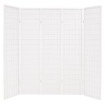 Vidaxl cloison de séparation 5 panneaux style japonais 200x170cm blanc Vidaxl cloison de séparation 5 panneaux style japonais 200x170cm blanc