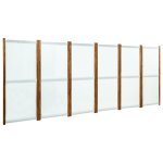 Vidaxl cloison de s�paration 6 panneaux blanc cr�me 420x170 cm