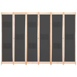 Vidaxl cloison de sparation 6 panneaux gris 240 x 170 x 4 cm tissu