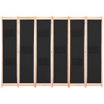 Vidaxl cloison de séparation 6 panneaux noir 240 x 170 x 4 cm tissu Vidaxl cloison de séparation 6 panneaux noir 240 x 170 x 4 cm tissu
