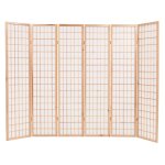 Vidaxl cloison de sparation 6 panneaux style japon 240x170 cm naturel