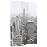 Vidaxl cloison de sparation pliable 120x170 cm new york noir et blanc