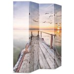 Vidaxl cloison de sparation pliable 160 x 170 cm lac