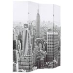 Vidaxl cloison de sparation pliable 160x170 cm new york noir et blanc