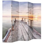 Vidaxl cloison de sparation pliable 200 x 170 cm lac