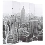 Vidaxl cloison de sparation pliable 200x170 cm new york noir et blanc