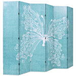 Vidaxl cloison de sparation pliable 228 x 170 cm papillon bleu