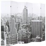 Vidaxl cloison de sparation pliable 228x170 cm new york noir et blanc