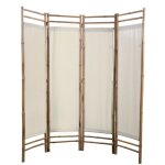 Vidaxl cloison de sparation pliable 4 panneaux bambou et toile 160 cm
