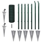 Vidaxl clture euro acier 10 x 0, 8 m vert