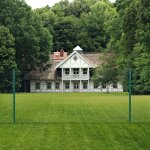 Vidaxl clture en grillage mtallique avec poteaux acier 25x0, 75m vert