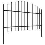 Vidaxl cl�ture de jardin � dessus en lance acier (1 - 1, 25)x1, 7 m noir