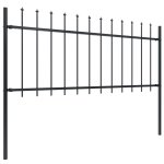 Vidaxl cl�ture de jardin avec dessus en lance acier 10, 2x0, 8 m noir