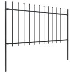 Vidaxl cl�ture de jardin avec dessus en lance acier 11, 9 x 1 m noir