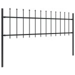Vidaxl cl�ture de jardin avec dessus en lance acier 17 x 0, 6 m noir