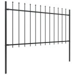 Vidaxl clture de jardin avec dessus en lance acier 5, 1 x 1 m noir
