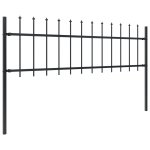 Vidaxl clture de jardin avec dessus en lance acier 6, 8 x 0, 6 m noir